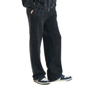 Men's Women's Acid Wash Slim Fit Joggers Pants High Quality Custom Logo <b>Winter</b> <b>Trousers</b> Lightweight Fitness men's pants washed - Product Image 3