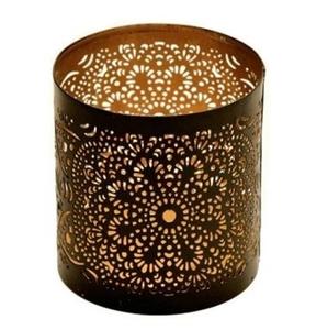 Moderno Metal floral estampado Navidad votivo titular elegante decoración del hogar Pilar titular - Product Image 1