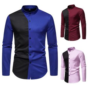 Men's Collar Contrast Long Sleeve <b>Shirt</b> Casual British Style <b>Shirt</b> Long Sleeve <b>Shirt</b> Casual British Style Button-Up <b>Shirt</b> - Product Image 4