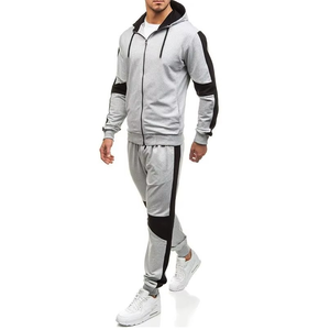 Haute qualité imprimé personnalisé hommes Zip survêtement à capuche hiver Jogging sport survêtement solide motif en gros Logo survêtement - Product Image 3