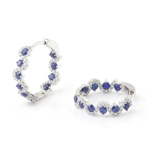 Boucles d'oreilles en pierres précieuses saphir Belle boucle d'oreille en argent sterling Cadeau de mariage Boucle d'oreille personnalisée et autres bijoux en diamant - Product Image 1