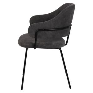 <span class=keywords><strong>Chaise</strong></span> de salle à manger contemporaine en tissu rembourré avec accoudoirs et pieds en métal pour la maison et la cuisine - Product Image 4