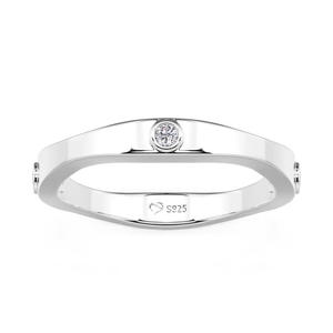 Bague de mariage classique Jeulia pour homme - Bague en argent sterling plaqué rhodium - Product Image 3