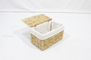 Artex Dong Thap Rustic Eco-Friendly Handwoven Wicker Rectangle Storage <b>Basket</b> with Liner - Product Image 5