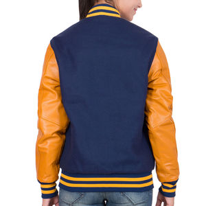 Nuevo diseño personalizado OEM al por mayor mujeres Varsity chaqueta de cuero personalizado pesado chaqueta de cuero con colores personalizados - Product Image 2