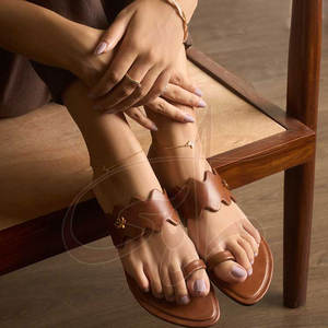 Women's <b>Slide</b> for Customizable Color Anti-Slippery Natural Leather Upper & Midsole Fashion Design Versatile All Seasons - Product Image 5