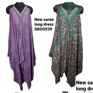 ใหม่ผ้าไหมสารีแบบดั้งเดิมขายส่งฤดูร้อนขนาดเล็กอินเดีย Boho ชุดใหม่ผ้าไหมสบายๆพิมพ์ลายดอกไม้ที่เรียบง่าย - Product Image 2