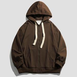 Vente en gros de sweat-shirt à capuche ample 500g personnalisé pur coton éponge hiver brodé couleur unie unisexe surdimensionné - Product Image 4