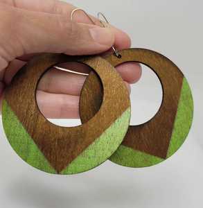 Ensemble de boucles d'oreilles en bois pour femmes à la mode 5 pièces avec base en bois classique perle pierre couleur bonbon bijoux pour anniversaire - Product Image 3