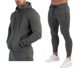 Nouveau survêtement polaire doux au toucher avec capuche et poches zippées pour hommes ensemble deux pièces confortable 2025 - Product Image 4