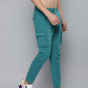 กางเกงคาร์โก้ผู้ชายผ้าแคนวาสเนื้อผ้าฝ้าย 100% น้ำหนักเบา สวมใส่สบาย รุ่นใหม่ล่าสุด เอวกลาง ปรับแต่งโลโก้ได้ กระดุมผ่าหน้า สไตล์ลำลอง รับผลิตแบบ OEM - Product Image 3