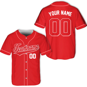 Camisetas de Béisbol Lisas Personalizadas con Impresión Roja para Hombre, Camisetas de Béisbol Baratas por Sublimación, Ropa Deportiva Transpirable - Product Image 2