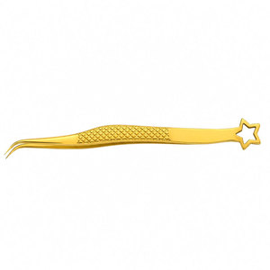 SHEARS BEAUTY แหนบดัดขนตาสแตนเลสเคลือบทองพร้อมปลายรูปดาวและปลายเรียบ ทนทาน ป้องกันไฟฟ้าสถิต สำหรับทำเล็บ - Product Image 6