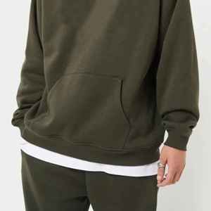 Sweat à capuche 100% coton unisexe de haute qualité, poids lourd 345GSM, col surdimensionné, motif imprimé solide, personnalisable pour l'hiver, vente en gros - Product Image 4
