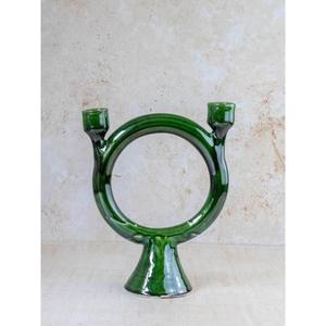 Poterie marocaine artisanale Tamegroute, glaçure verte, bol en céramique artisanal, artisanat berbère vintage, décoration d'intérieur, cadeau - Product Image 1