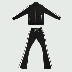 Conjunto Deportivo Informal Ligero Unisex al por Mayor, con Cremallera Personalizada y Pantalones Acampanados - Product Image 4