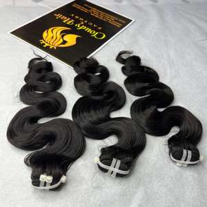 Cabello crudo vietnamita más vendido, onda de cuerpo negro de alta calidad para máquina de trama Genius, paquete de doble dibujado, cabello humano superior - Product Image 3