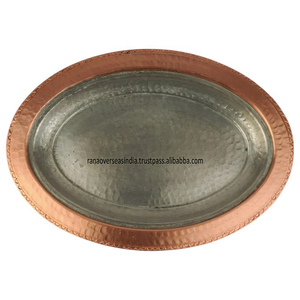 ถาดทองแดงทรงรีถาดทองแดงวินเทจเหมาะสำหรับทุกพื้นที่ที่มีอยู่ในหลากหลายรูปแบบ - Product Image 1