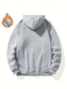 Sudadera con Capucha de Forro Polar Estampado de Algodón 100% de Alta Calidad para Hombre, Personalizable para Invierno - Product Image 2
