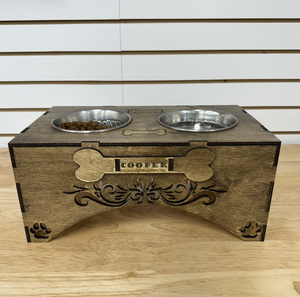 Decorative Wooden Unique Elevated <b>Raised</b> <b>Food</b> Feeder Elevated for Small Medium <b>Dogs</b> - Product Image 5