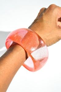 Nuevo temperamento resina brazalete pulsera Oval versión ancha arco geométrico gradiente marrón pulsera joyería para mujer - Product Image 2