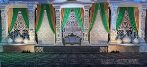 Boda marroquí Grand Fiber Stage Boda musulmana Recepción de lujo Etapa Boda italiana Back-Fame Decoración de escenario - Product Image 6