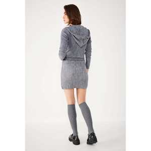 Casual Mini Pleated Pencil <b>Skirt</b> for <b>Office</b> Lady Goth Student Embroidered Ruffles Denim Silk Cotton; Made Spandex Natural - Product Image 5