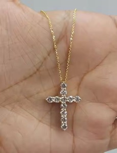 เครื่องประดับที่ดีของผู้ชายสร้อยคอชุบทองสีเหลืองจี้เพชรโมอิสซาไนต์ที่ปลูกในห้องปฏิบัติการหรูหราและมีสไตล์ - Product Image 4