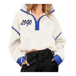 แจ็กเก็ตขนแกะเชอร์ปาซิปครึ่งตัวสำหรับผู้หญิงมีคอปกสูงเหมาะสำหรับสไตล์ฤดูหนาวทุกวัน - Product Image 6