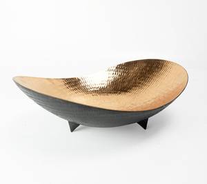 Bol décoratif en bambou écologique avec base en acier inoxydable et en laiton pour la décoration de mariage et d'hôtel - Product Image 4