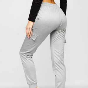 High Waist Women Cargo <b>Jogger</b> Pants Grey <b>Slim</b> Fit Sweatpants Elastic Waist Casual Sports Trousers with Pockets Streetwear - Product Image 6