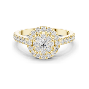 Bague halo en diamant de laboratoire 0,744 CT pour femmes, clarté VVS-VS EF, or 18 carats, 14 carats, 10 carats et argent 925, or rose, or jaune, or blanc - Product Image 3