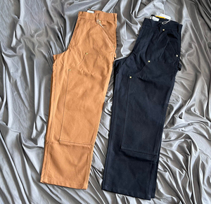 Pantalon en toile de canard personnalisé avec rivets métalliques, entraînement, 100% coton, cargo, double genouillère, travail, jeans baggy pour hommes, multi-poches, denim - Product Image 2