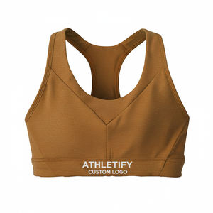 Soutien-gorge de sport pour femme, couleur unie, maintien élevé, ajustement confortable pour le yoga, la course à pied, la salle de sport, vêtements de sport élégants pour femme. - Product Image 1