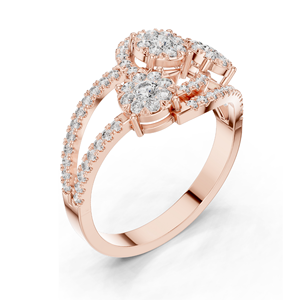 Bague de fiançailles pour femme en diamant de laboratoire 0,655 CT, taille brillant, clarté VVS-VS, couleur EF, or 18 carats, 14 carats, 10 carats, argent sterling 925 - Product Image 5