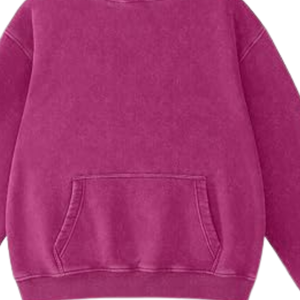 Magenta Pink Acid Washed <b>Hoodie</b> Oversized Pullover Vintage Soft Fleece Streetwear Sweatshirt Winter Fashion For <b>Men</b> Women - Product Image 6