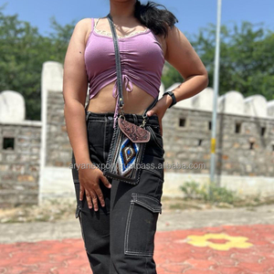 กระเป๋าคาดลำตัวหนังแจ็คการ์ดสะพายข้างสำหรับโทรศัพท์สไตล์วินเทจผ้ามัลติแอซเทคกระเป๋าคล้องข้อมือเล็กๆลายควิลท์ไม่เหมือนใคร - Product Image 3