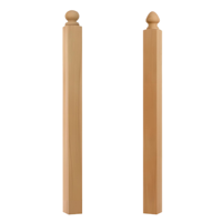 Poteau de balustrade en bois massif FSC en chêne blanc avec embout sphérique 4004B Durable Écologique Moderne Simple pour escalier intérieur extérieur
