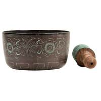Accueil Bouddhisme Méditation Gong Zen Yoga Bol Ensemble Sacré Dharma Moines Bâton en Bois Métal Acier Laiton Bol Chantant Pratique