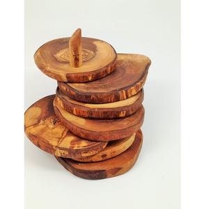 Posavasos de té de madera con mango de acacia de forma redonda, precio al por mayor, juego de posavasos de té de madera con decoración de vajilla de nuevo estilo - Product Image 1