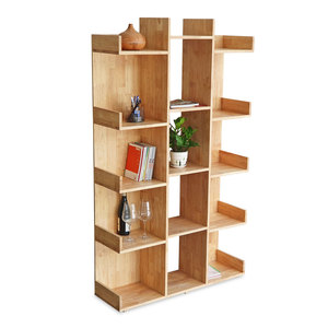 ชั้นวางหนังสือไม้ยางพารา 5 ชั้น รุ่น KS68208 ขนาด 100x30x170 ซม. สำหรับห้องนั่งเล่น สำนักงาน ห้องเด็ก แบบตั้งพื้น ติดตั้งง่าย - Product Image 1