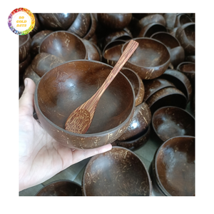 Bol en coque de noix de coco fait à la main, vaisselle de cuisine, design léger et durable, disponible à bas prix pour les acheteurs en gros - Product Image 4