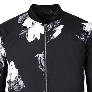 Veste bomber streetwear pour homme de haute qualité en toile à col montant, fermeture éclair, coupe-vent, écologique, pour l'hiver - Product Image 4