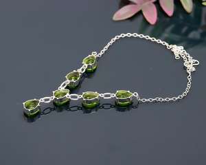 Pendentif en péridot pour enfants en argent sterling 925 fait à la main, forme poire, pierre précieuse verte, solitaire, bijoux classiques de haute qualité, cadeau - Product Image 6