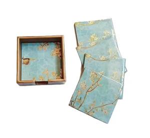 New <b>White</b> and Grey Marble Tea <b>Coaster</b> Set with Stand Wholesale Manufacturer New Design Handmade Table Top Marble Tea <b>Coaster</b> - Product Image 6