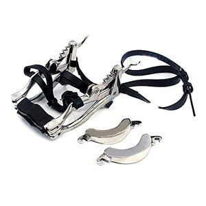 Ensemble d'instruments vétérinaires professionnels spéculum dentaire équin bouche de cheval Gag avec 6 plaques sangles en cuir véritable CE ISO APPROUVÉ - Product Image 1