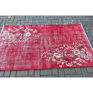 Tapis turc vintage 3,7x6,4 pi (113x195 cm), tapis oriental rouge - Product Image 3