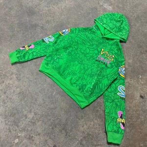 Custom High GSM French Terry Graffiti Sudadera con capucha Impresión completa con diamantes de imitación para hombres High GSM Hoodie French Terry Hoodie - Product Image 3