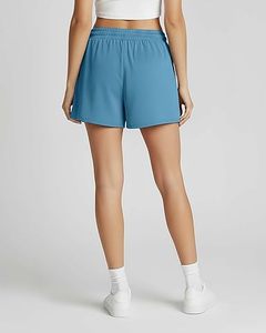 Shorts pour femmes de qualité supérieure à motif uni respirant Détail bouton 100% coton Taille élastique Couleur personnalisée Coupe ajustée Sportif - Product Image 6