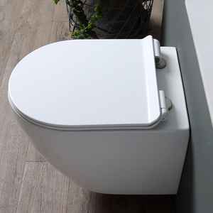 Inodoro de cerámica suspendido Forl con diseño sin borde y tapa de asiento - Suministros para baño y sanitarios - Product Image 3